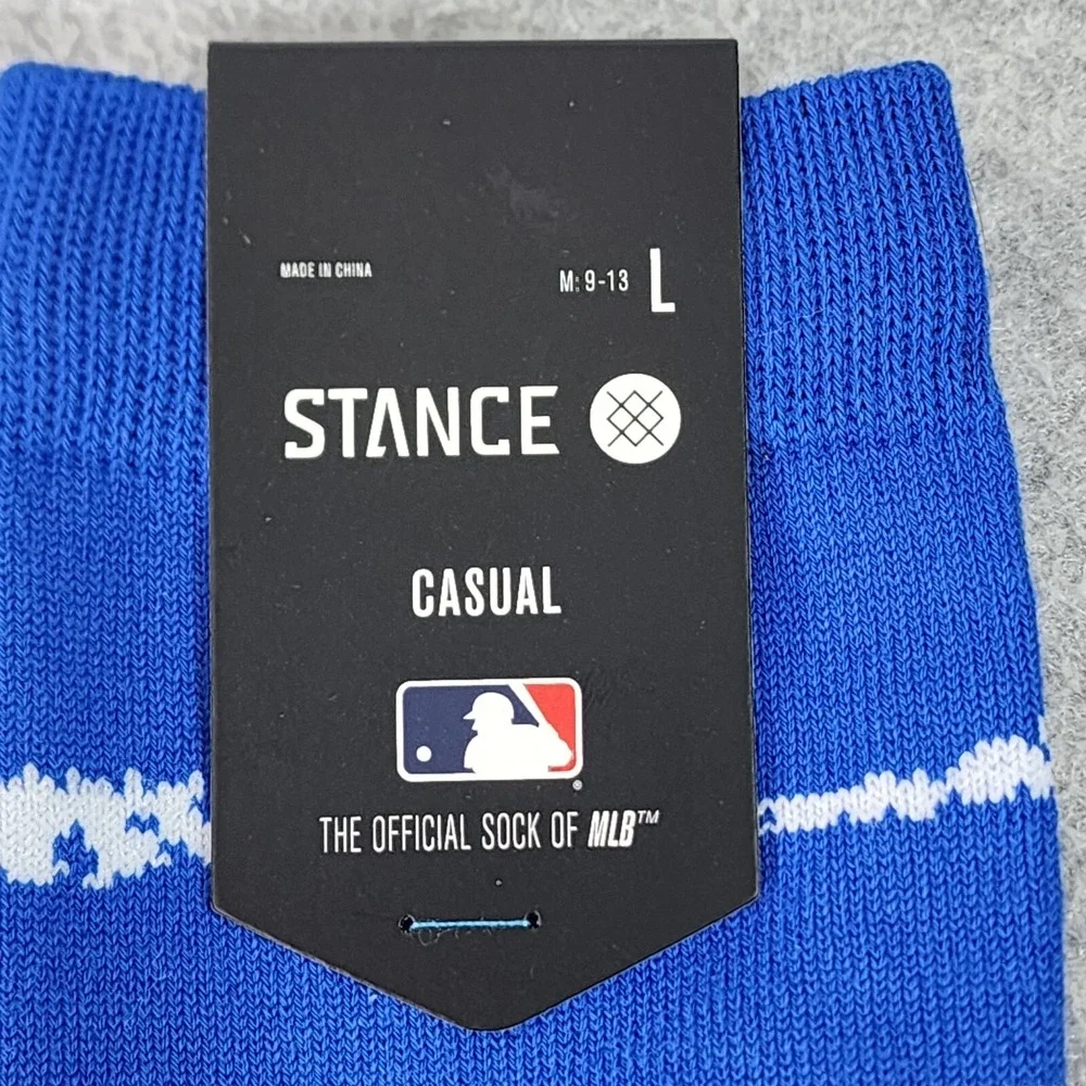 Lot Of 2 Toronto Blue Jays Chalk Crew Socks Mens L 9-13 Black/Blue Stance Casual
